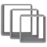 3 db szürke MDF fali kockapolc