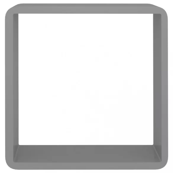 3 db szürke MDF fali kockapolc