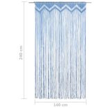 kék makramé pamutfüggöny 140 x 240 cm