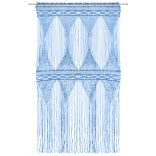 kék makramé pamutfüggöny 140 x 240 cm