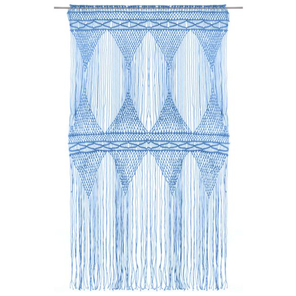 kék makramé pamutfüggöny 140 x 240 cm