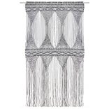 antracitszürke makramé pamutfüggöny 140 x 240 cm