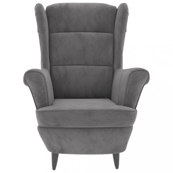 világosszürke bársonyfotel