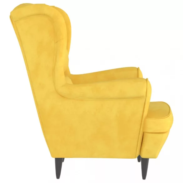 mustársárga bársonyfotel