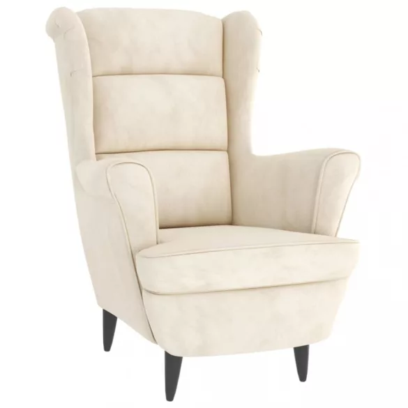 krémfehér bársonyfotel