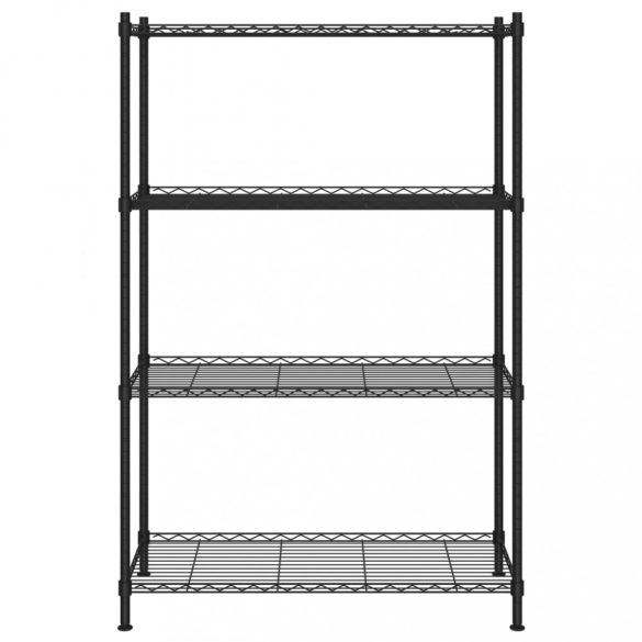 4 szintes fekete tárolópolc 90 x 35 x 137 cm 200 kg
