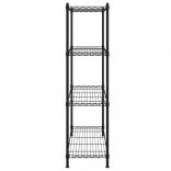 4 szintes fekete tárolópolc 90 x 35 x 137 cm 200 kg