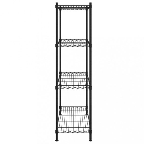 4 szintes fekete tárolópolc 90 x 35 x 137 cm 200 kg