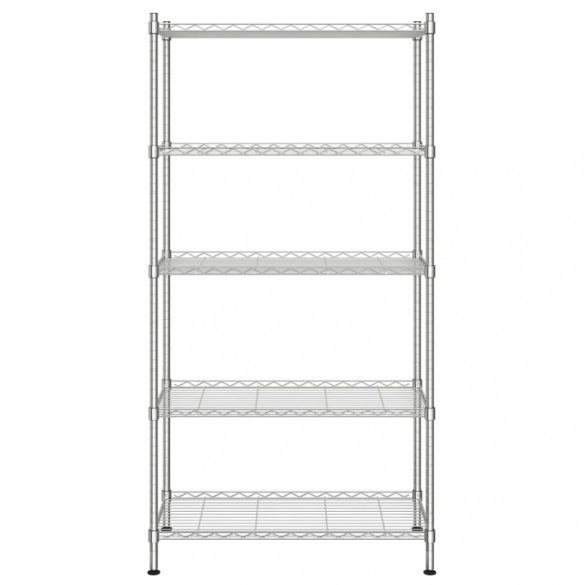 5 szintes króm tárolópolc 90 x 35 x 180 cm 250 kg