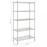 5 szintes króm tárolópolc 90 x 35 x 180 cm 250 kg