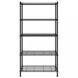 5 szintes fekete tárolópolc 90 x 35 x 180 cm 250 kg