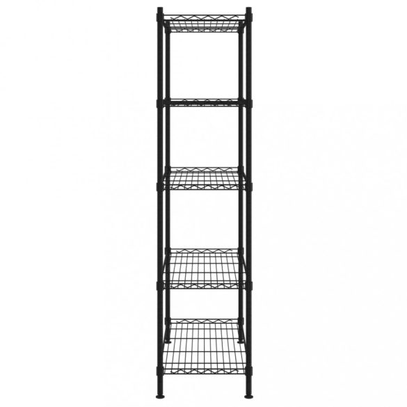 5 szintes fekete tárolópolc 90 x 35 x 180 cm 250 kg
