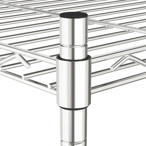 3 szintes króm tárolóállvány kerekekkel 150 kg 60 x 35 x 81 cm