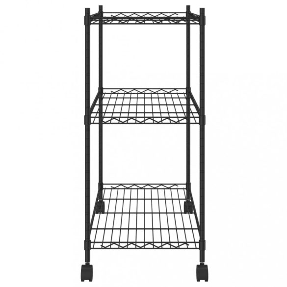 3 szintes króm tárolóállvány kerekekkel 150 kg 60 x 35 x 81 cm