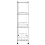 4 szintes króm tárolópolc kerekekkel 90 x 35 x 142 cm 200 kg