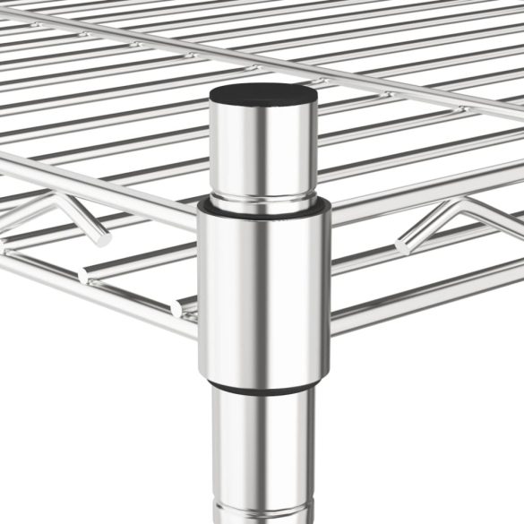 4 szintes króm tárolópolc kerekekkel 90 x 35 x 142 cm 200 kg