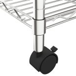 4 szintes króm tárolópolc kerekekkel 90 x 35 x 142 cm 200 kg