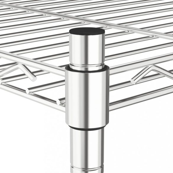 5 szintes króm tárolópolc kerekekkel 75 x 35 x 155 cm 250 kg