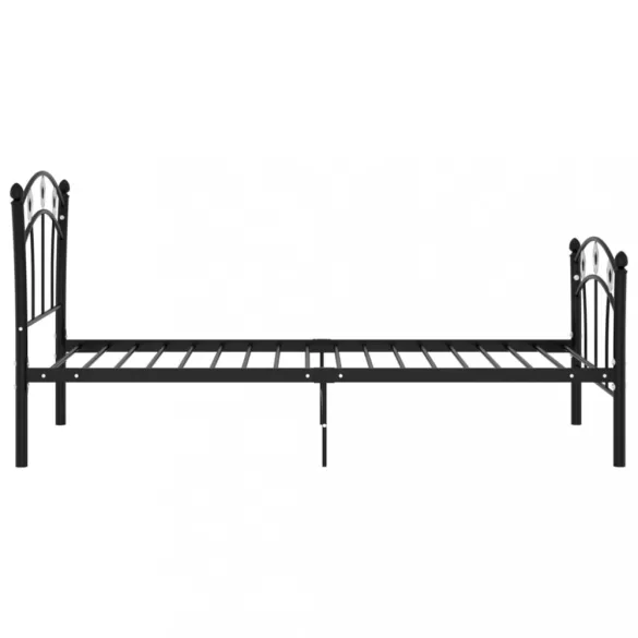 fekete fém ágykeret focis dizájnnal 90 x 200 cm