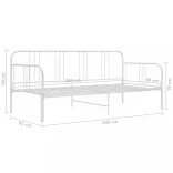 fehér fém kanapéágy-keret 90 x 200 cm