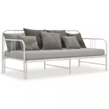 fehér fém kihúzható kanapéágy-keret 90 x 200 cm