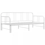 fehér fém kihúzható kanapéágy-keret 90 x 200 cm