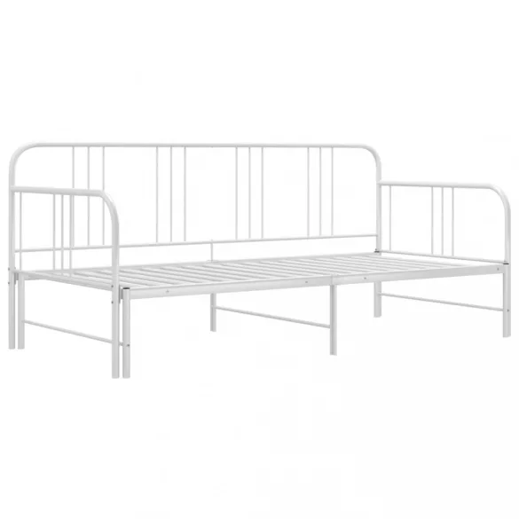 fehér fém kihúzható kanapéágy-keret 90 x 200 cm