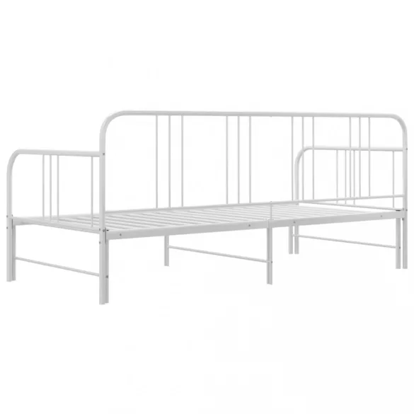 fehér fém kihúzható kanapéágy-keret 90 x 200 cm