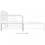 fehér fém kihúzható kanapéágy-keret 90 x 200 cm
