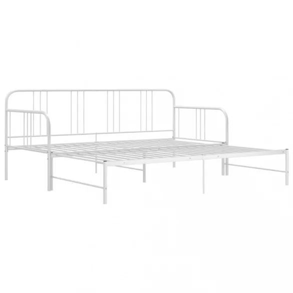 fehér fém kihúzható kanapéágy-keret 90 x 200 cm