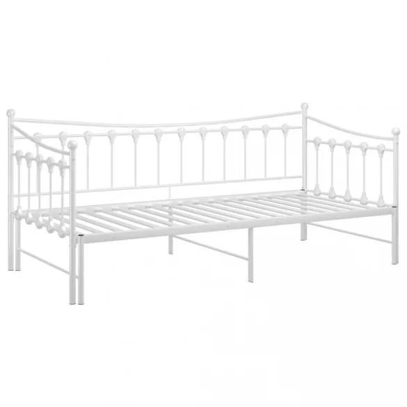 fehér fém kihúzható kanapéágy-keret 90 x 200 cm