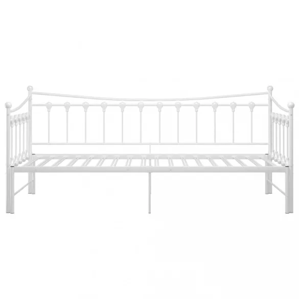 fehér fém kihúzható kanapéágy-keret 90 x 200 cm
