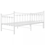 fehér fém kihúzható kanapéágy-keret 90 x 200 cm