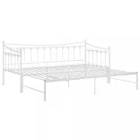fehér fém kihúzható kanapéágy-keret 90 x 200 cm