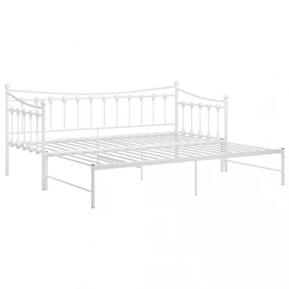 fehér fém kihúzható kanapéágy-keret 90 x 200 cm