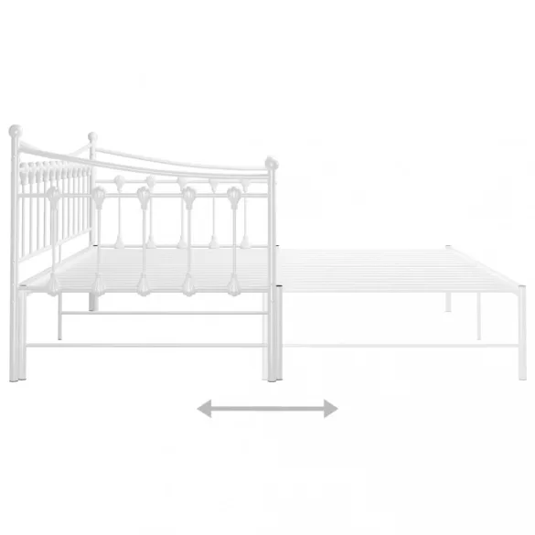 fehér fém kihúzható kanapéágy-keret 90 x 200 cm