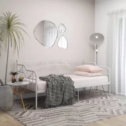 fehér fém kanapéágykeret 90 x 200 cm