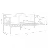 fehér fém kanapéágykeret 90 x 200 cm