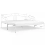 fehér fém kihúzható kanapéágy-keret 90 x 200 cm