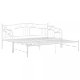 fehér fém kihúzható kanapéágy-keret 90 x 200 cm