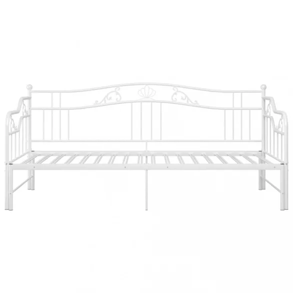 fehér fém kihúzható kanapéágy-keret 90 x 200 cm