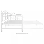 fehér fém kihúzható kanapéágy-keret 90 x 200 cm