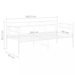 fehér fém kanapéágykeret 90 x 200 cm