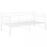 fehér fém kihúzható kanapéágy-keret 90 x 200 cm
