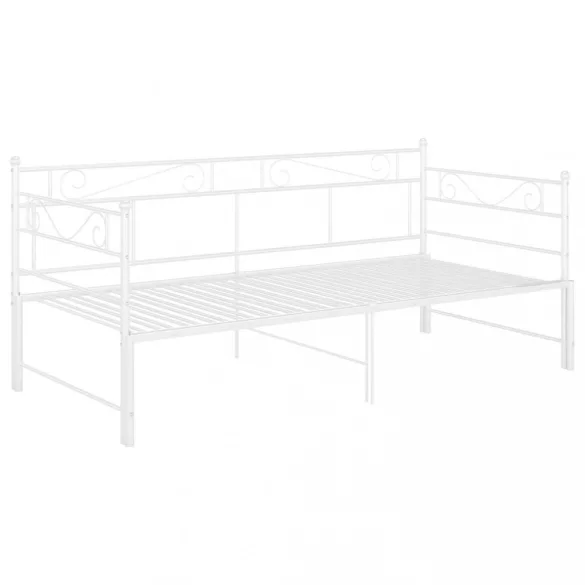 fehér fém kihúzható kanapéágy-keret 90 x 200 cm