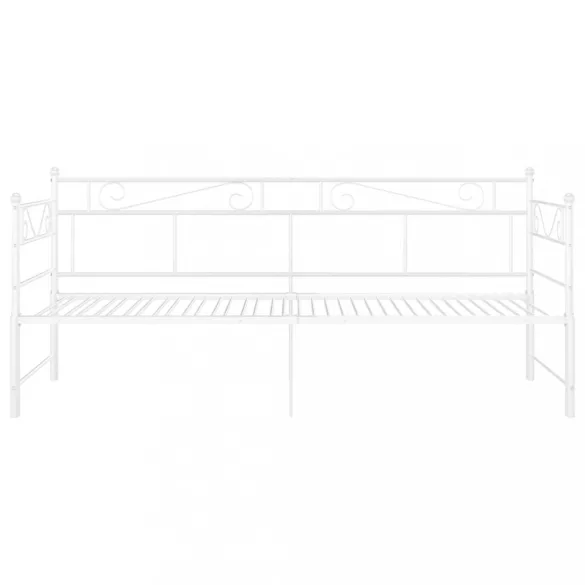 fehér fém kihúzható kanapéágy-keret 90 x 200 cm