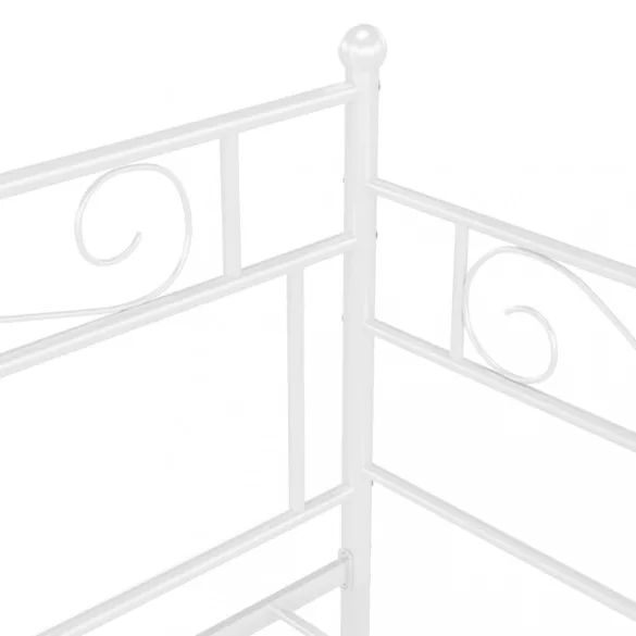 fehér fém kihúzható kanapéágy-keret 90 x 200 cm
