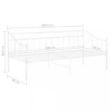 fehér fém kanapéágykeret 90 x 200 cm