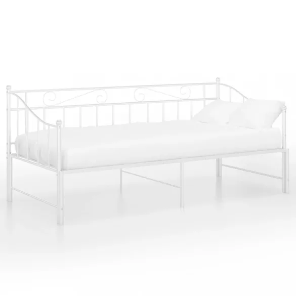 fehér fém kihúzható kanapéágykeret 90 x 200 cm