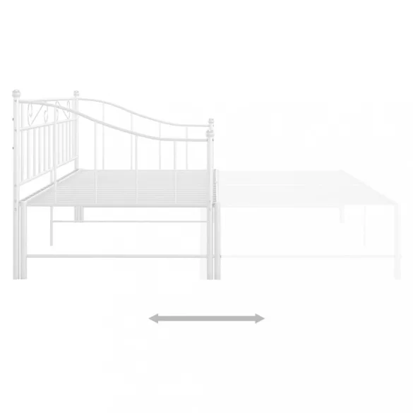 fehér fém kihúzható kanapéágykeret 90 x 200 cm